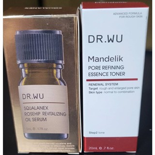 DR.WU 杏仁酸毛孔緊緻化妝水 20ml 角鯊玫瑰果賦活精華油5ml 保濕/緊緻/抗老
