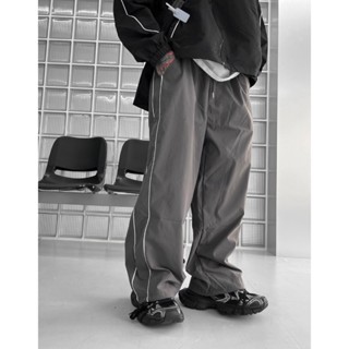 《降價優惠兩件900》🇰🇷 韓系 雙細線 寬鬆風褲 y2k 寬鬆風褲 褲頭褲管 可以調節抽繩 韓國風褲 男女可穿 線條風