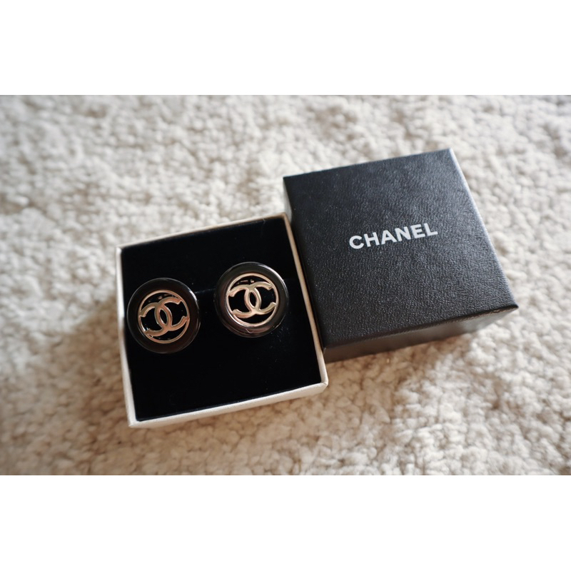Chanel vintage 銀色夾式耳環🤍