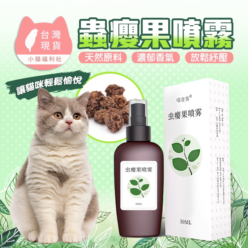 《小貓福利社》蟲癭果噴霧 50ml 蟲癭果 木天寥 蟲癭果實 蟲癭果實粉 貓薄荷 蟲癭果純露 貓紓壓 貓放鬆 貓點心