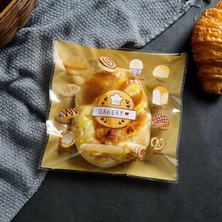 【芳焙】黃色bakery麵包包裝袋 / 甜甜圈自黏袋 / 貝果包裝袋 / 麵包自黏袋/ 瑞士捲自黏袋/麵包袋