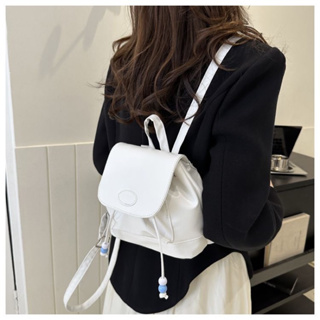 最新流行穿搭 韓系學院風後背包 可愛少女小背包 雙肩包 拼色後背包 撞色後背包 白色後背包