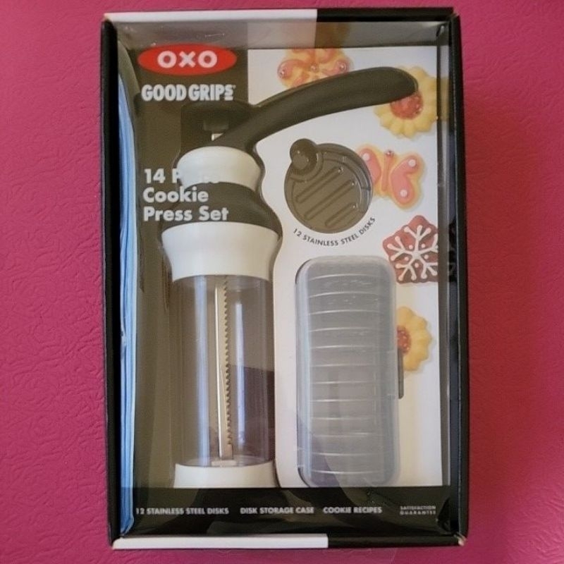 二手 OXO廚房 手工餅乾擠壓器-附贈12款造型模盤手工餅乾 餅乾壓模 造型餅乾