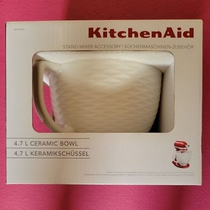 全新未拆 KitchenAid 5Q陶瓷攪拌盆_白巧克力 （原價$4980）