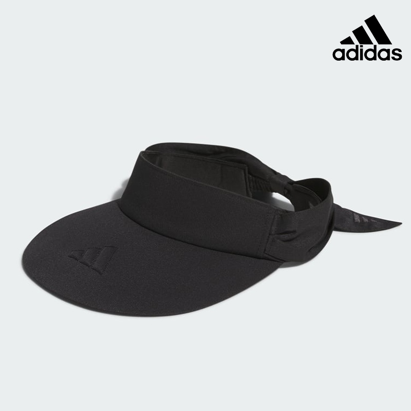 ＊立航高爾夫＊Adidas AEROREADY RIBBON女用緞帶中空帽 #IK9751,黑