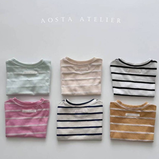 Aosta 6色條紋柔軟t恤｜女童男童t恤 寶寶上衣 嬰兒上衣 兒童上衣 兒童衣服 寶寶衣服 嬰兒衣服 韓國童裝