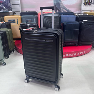 AT美國旅行者 FRONTEC系列 HJ3 行李箱上掀式設計 1:9 分比例收納 （石墨黑 25吋）彈力避震飛機滑順好推