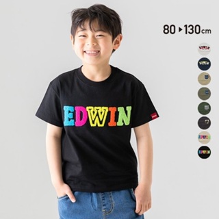 ﹝現貨﹞正版 日本購回 31381 EDWIN 短袖上衣 短袖 上衣 童裝 兒童 素T 衣服 T恤 刺繡 電繡