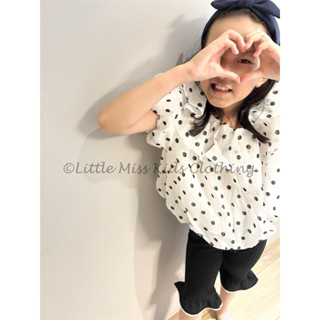 ♥ Little Miss ♥ 現貨尺寸90｜香水娜娜童裝OS｜波點荷葉翻領上衣