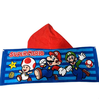 [現貨]超級瑪利歐 日單 超級瑪莉歐 Super Mario 任天堂 超級瑪麗 兒童連帽浴巾 披風 動漫創意交換生日禮品