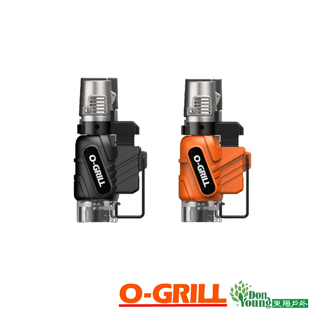 【O-GRILL】安全防風打火機 黑橘2入組 GJ-100