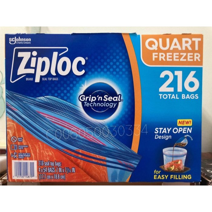 Ziploc 雙層夾鏈冷凍保鮮袋 夾鏈袋 小 216入 新莊可自取 【佩佩的店】COSTCO 好市多