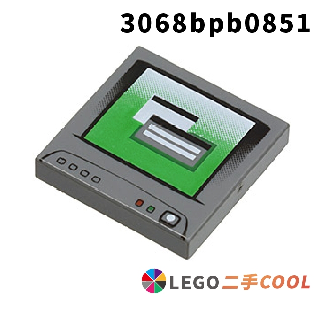 【COOLPON】正版樂高 LEGO【二手】Tile 2x2 印刷磚 電腦螢幕 3068bpb0851 3068b 深灰
