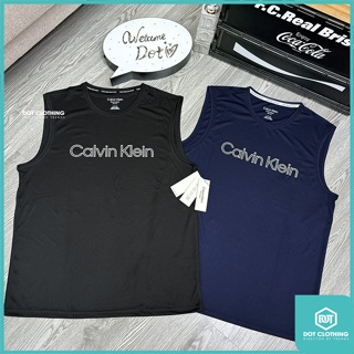 DOT 小物 Calvin Klein CK 簍空 LOGO 防曬 抗UV 無袖 寬肩 背心 快乾 透氣 排汗 黑 深藍