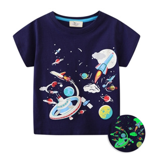 夜光火箭太空短袖上衣 T恤 T-Shirt 男童 兒童 童裝 橘魔法 現貨【BB6620】