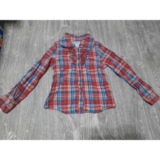 old navy 女童 童裝 長袖 衣服 上衣 襯衫 格子襯衫 4t 4y