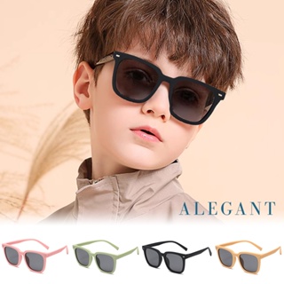 ALEGANT自然時尚兒童專用輕量矽膠彈性太陽眼鏡│UV400偏光墨鏡
