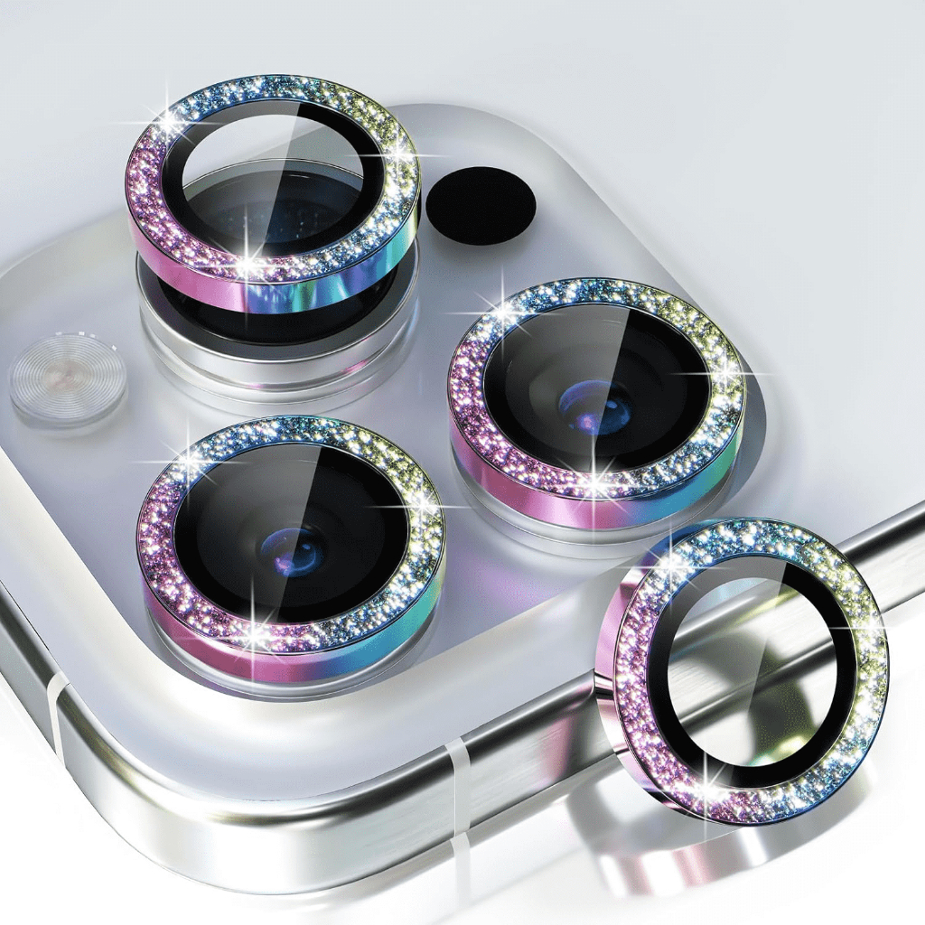 閃粉鑽石鏡頭貼 鏡頭保護貼 適用於 蘋果 iPhone 15 14 13 12 11 Pro Max i15 鏡頭保護圈