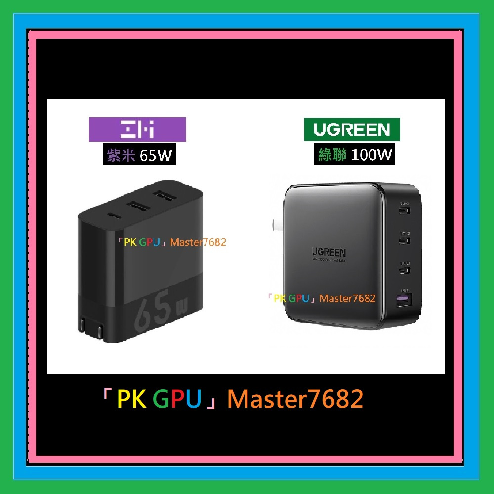 「PK GPU」100W 65W 綠聯 快充頭 充電頭 🥇蝦幣+免運🚚 ⚡️快速出貨🚀