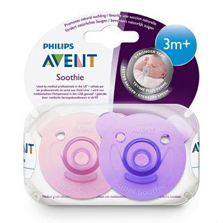 【PHILIPS AVENT 新安怡】熊熊矽膠安撫奶嘴 0~3M 紫粉 SCF194