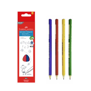輝柏Faber-Castell 大三角鉛筆 學齡前 2B 鉛筆無毒12支入 附削筆器 116527