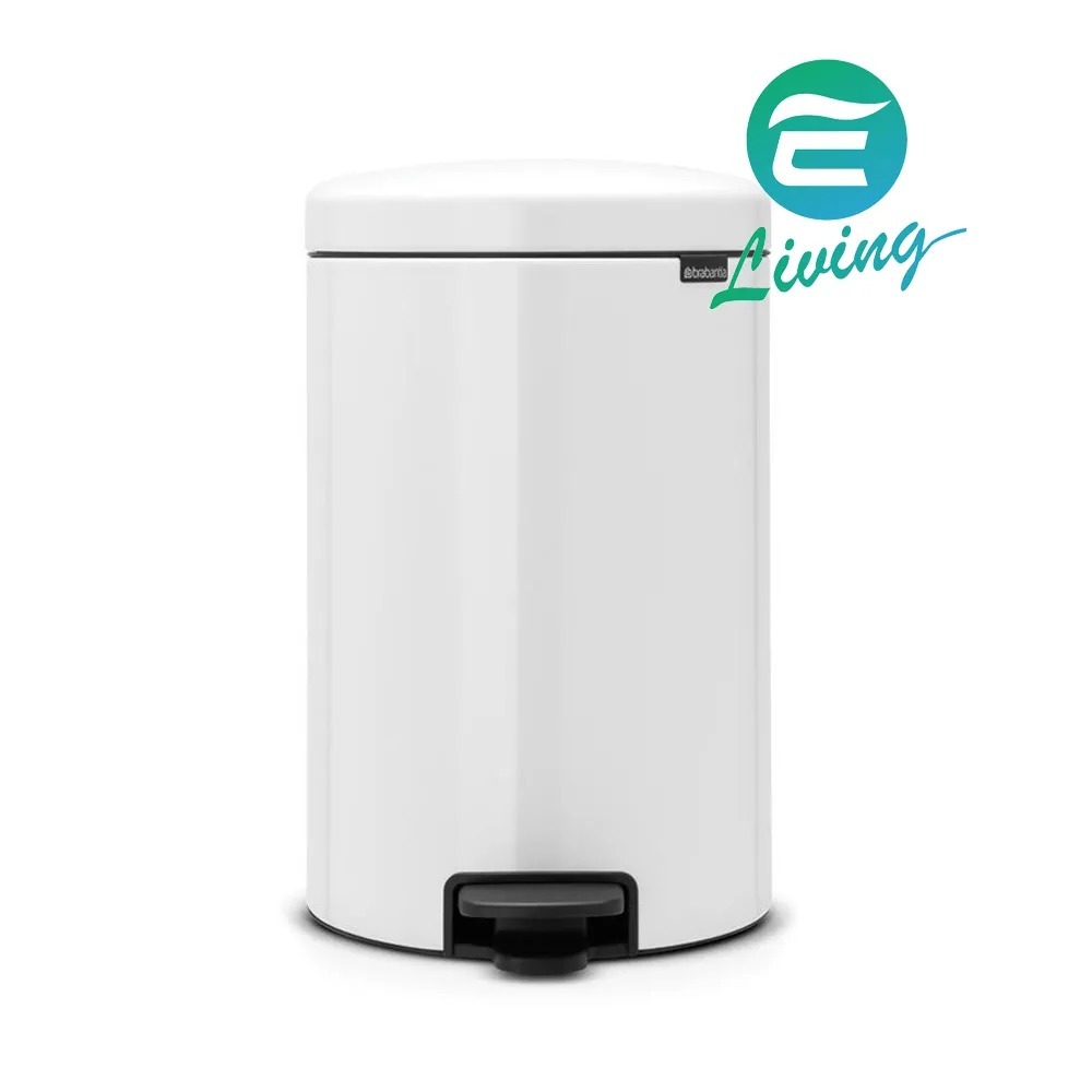 【易生活】BRABANTIA PEDAL BIN NEWICON 白色 時尚腳踏式垃圾桶 12L #111969