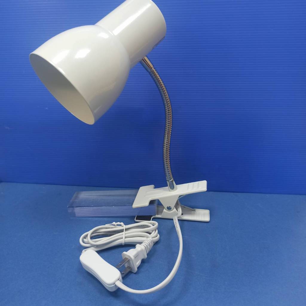 (保固+發票)ELPA 朝日電器 日本品牌 台灣製造 白色 超耐用彎管夾燈 大彎管夾燈 適用LED球泡 可加購球泡