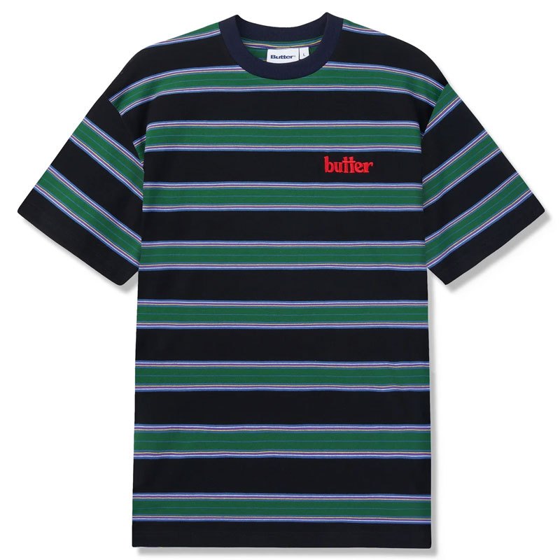 BUTTER GOODS A12529 STRIPE TEE 橫條 短T (森林綠x深藍色) 化學原宿