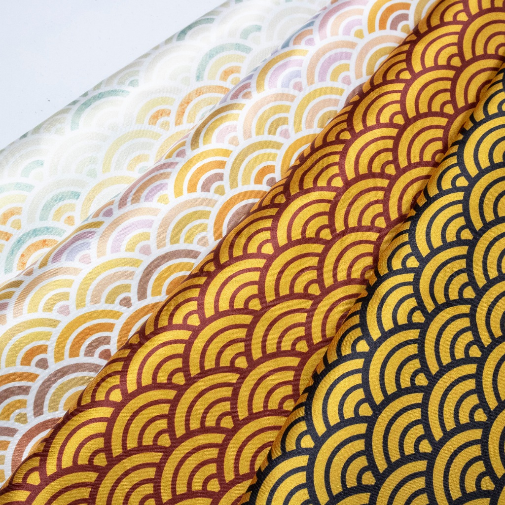 秀士緞布 - 和柄 - 青海波紋