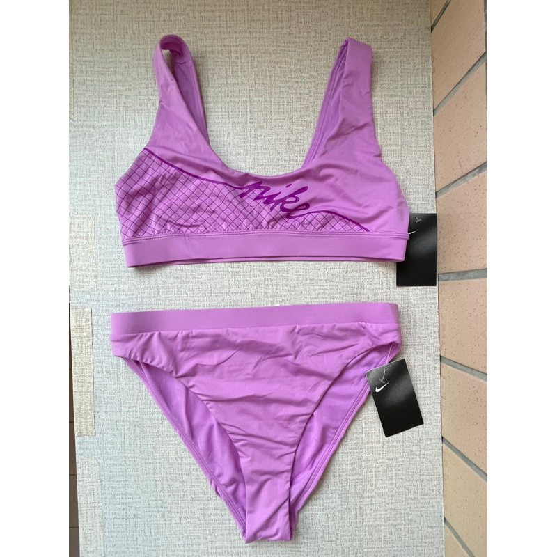 零碼正品 ，NIKE 比基尼/BIKINI/兩件式泳裝/瑜珈服/女運動服，紫色，M號