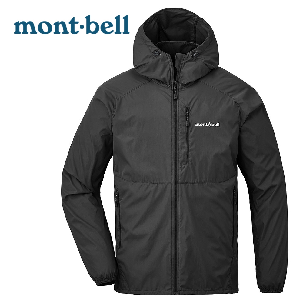 【Mont-bell 日本】Wind Blast 連帽風衣 男 黑 (1103322)｜機能運動外套 連帽外套 可攜式