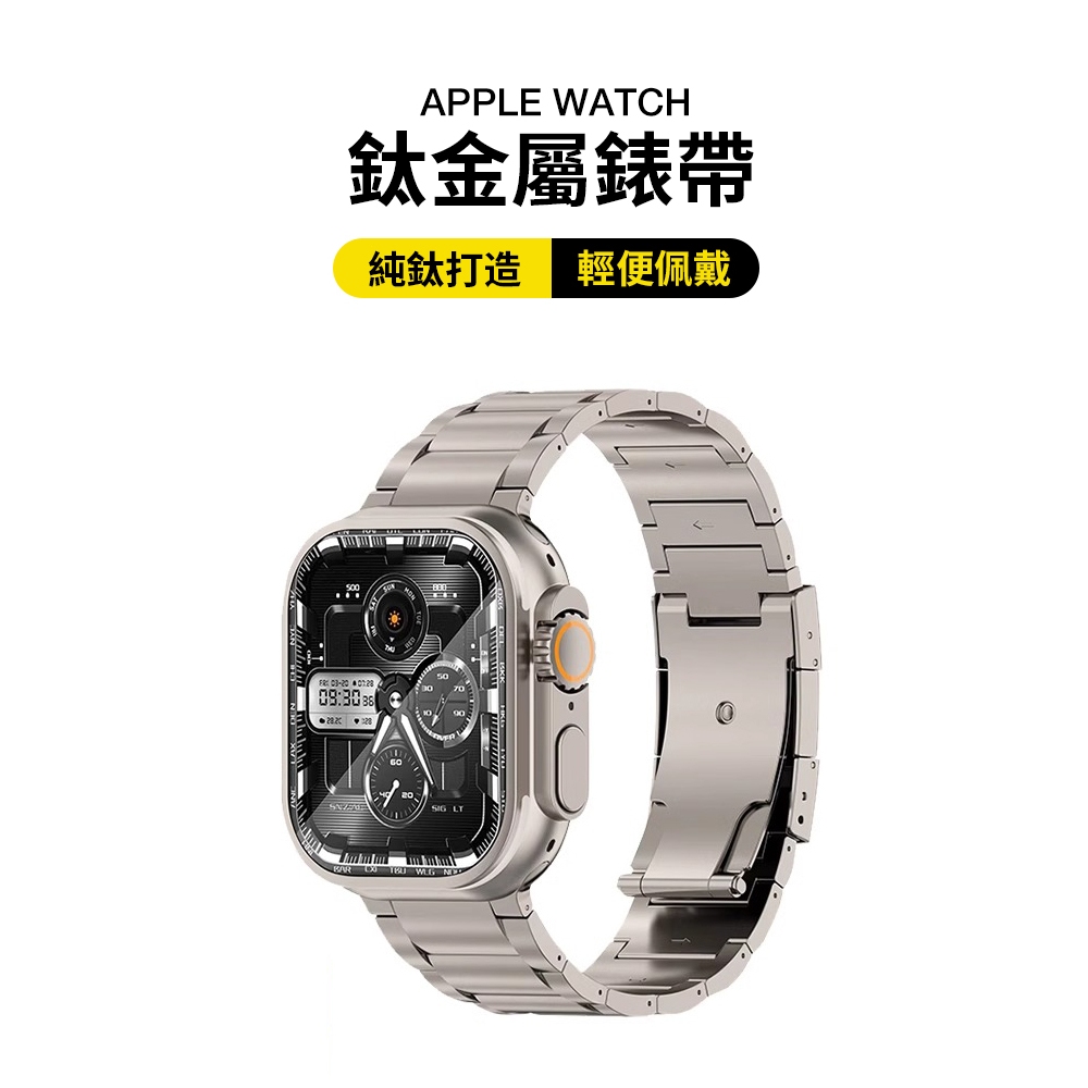 《台灣出貨》夏季新款 APPLE WATCH 龜背款三珠錶帶 鈦金屬錶帶 ultra S9 iwatch全系列 男士錶帶