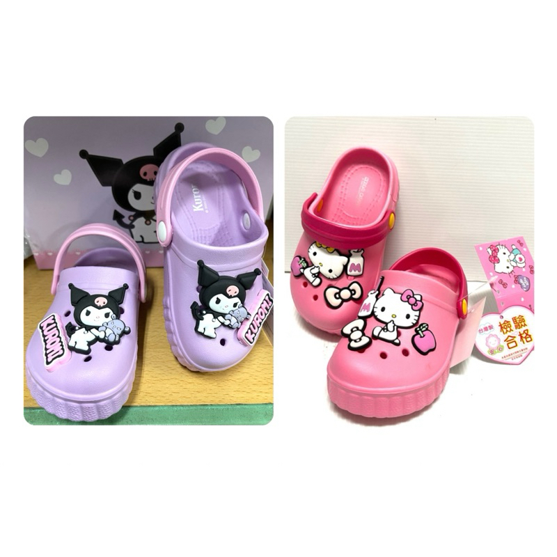Hello Kitty 823609台灣製 庫洛米可愛立體凱蒂貓超輕量防水布希鞋 園丁鞋【14~19號-內長cm】庫洛米