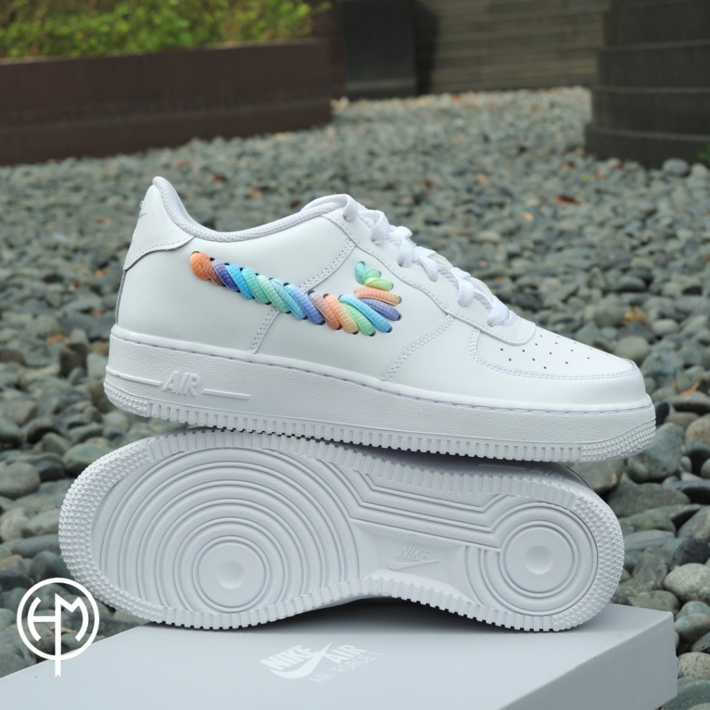 🏀小飛人潮流🏀 NIKE AIR FORCE 1 GS 彩虹 炫彩 女孩 大童 繽紛 FQ4948100