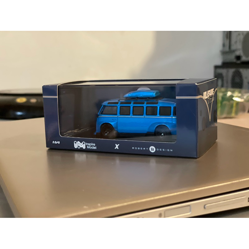 [CYC] 1/64福斯T1麵包車寬體改裝巴士模擬合金車模型系列車模藍色