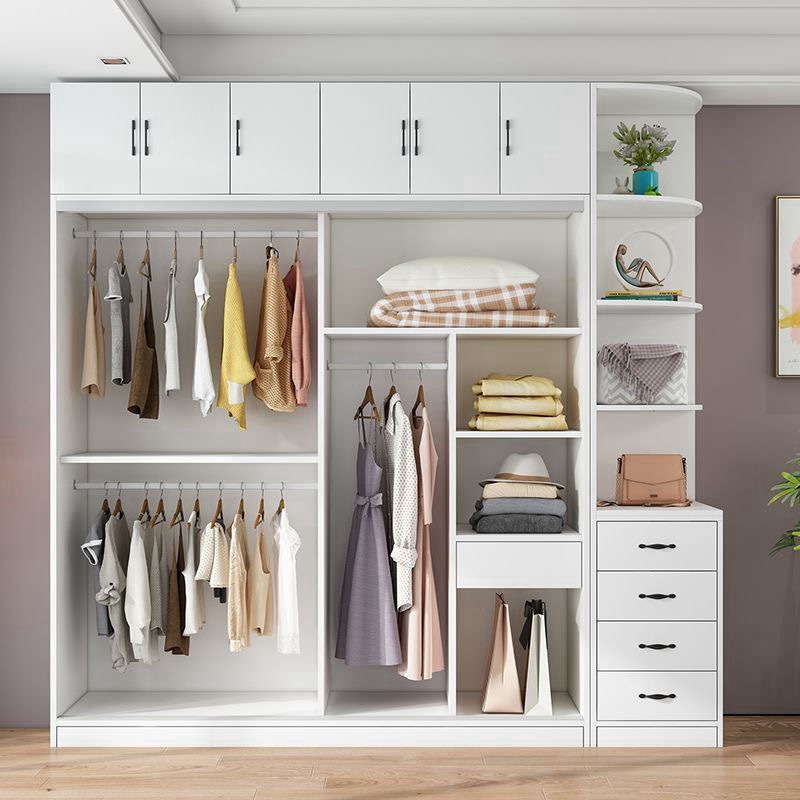 衣櫃家用 臥室組裝實木簡易櫃子 靠墻出租房推拉門 大容量耐用儲物櫃