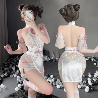 霏慕 旗袍 性感 情趣 修身旗袍 cosplay 女僕 女傭 蕾絲包臀裙 COSPLAY 性感和服D710