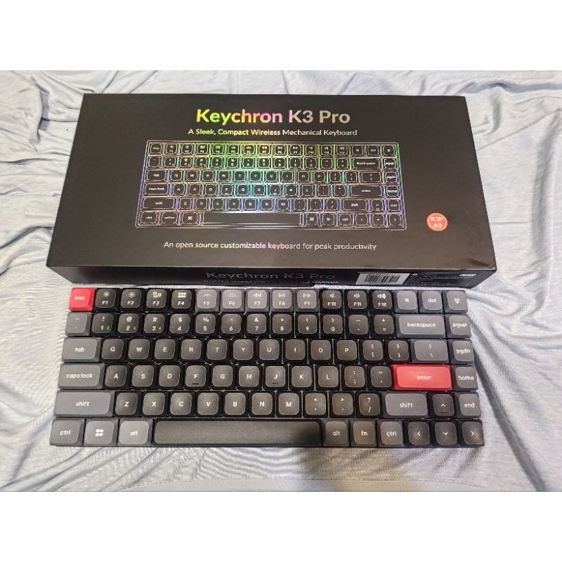 Keychron K3 Pro 75%配置 84鍵 白光茶軸 矮軸機械鍵盤