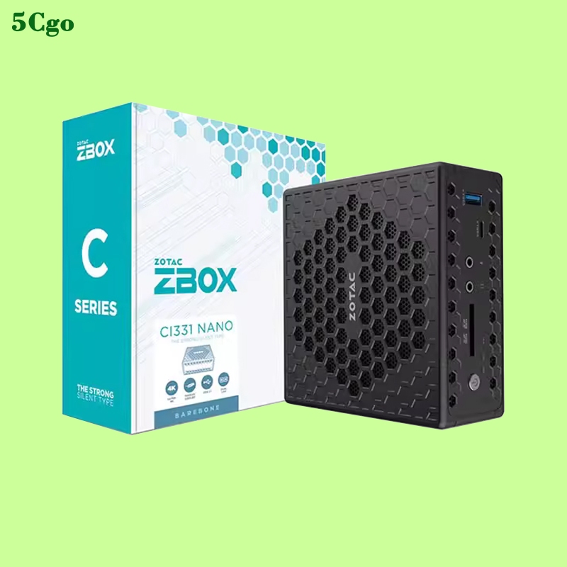 5Cgo.ZOTAC/索泰 ZBOX CI331 NANO四核N5100雙網口mini迷你桌上型電腦無風扇工控機小主機