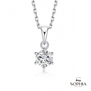 【SOPHIA 蘇菲亞珠寶】經典六爪 30分 GIA G/SI2 18K金 鑽石項墜