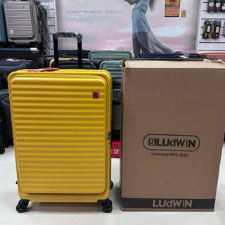 LUDWIN 路德威 29吋 大箱 上掀式 旅行箱 前進未來系列（前開式行李箱）TSA海關鎖 拉鍊箱-芥末黃