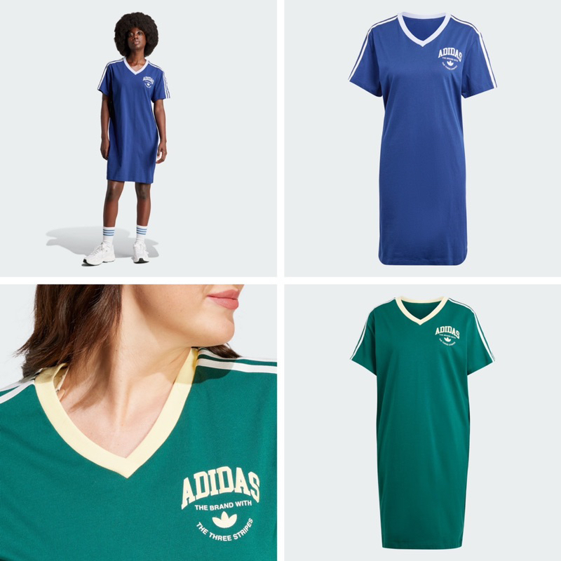 adidas originals愛迪達三葉草  女款 休閒運動連身洋裝 全新正貨 藍色 綠色 IT9853 IR6042