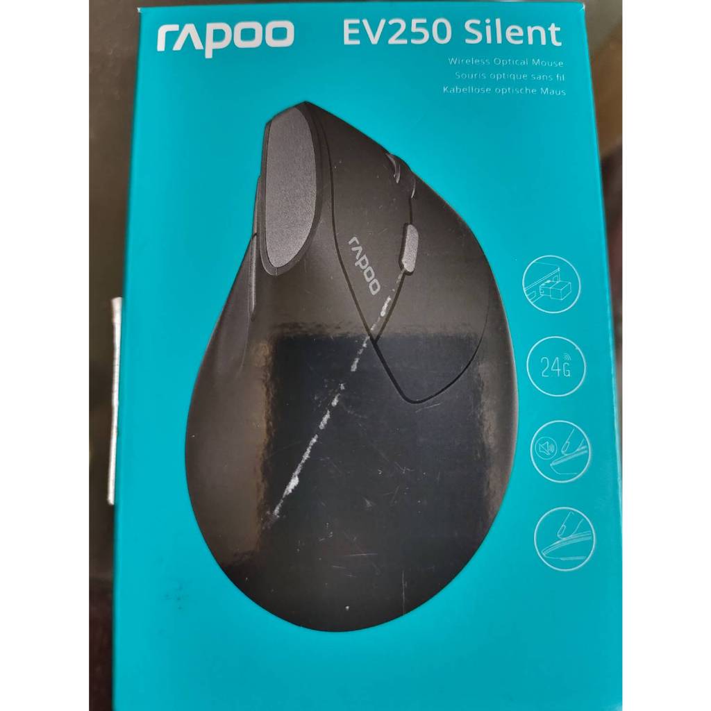 RAPOO 雷柏 EV250 人體工學無線靜音垂直滑鼠 包裝已開啟 非全新