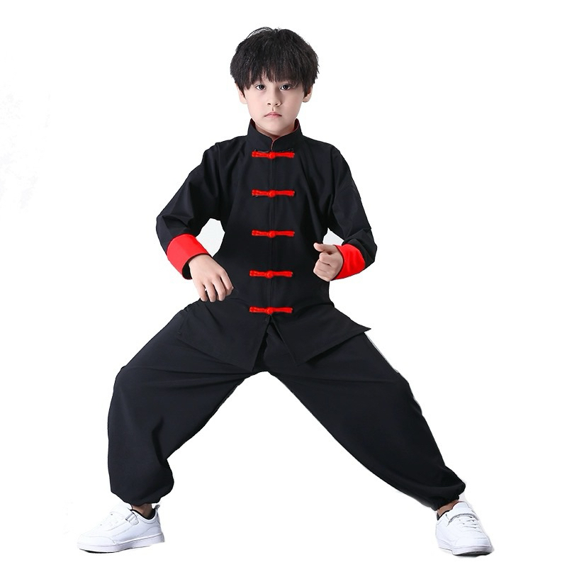 雙色男孩唐裝 兒童唐裝 兒童漢服 音樂表演服 演奏家服裝 鼓手服裝 男孩套裝 功夫裝