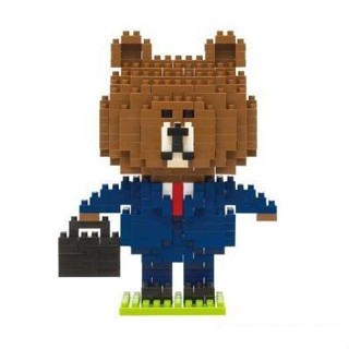 KAWADA 河田積木 NBH-061 LINE BROWN 熊大 上班族 nanoblock 微型