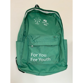 （二手） 綠色透氣網布通勤後背包 上學書包 大容量旅行輕便包 大容量後背包 台灣製包包（尺寸36*30*13.5公分）