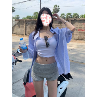 高階穿搭玩家！休閒長袖 防嗮上衣 辣妹裝 藍色襯衫 襯衫外套 條紋襯衫 翻領上衣 防曬襯衫 夏天女裝 長版襯衫 涼感襯衫