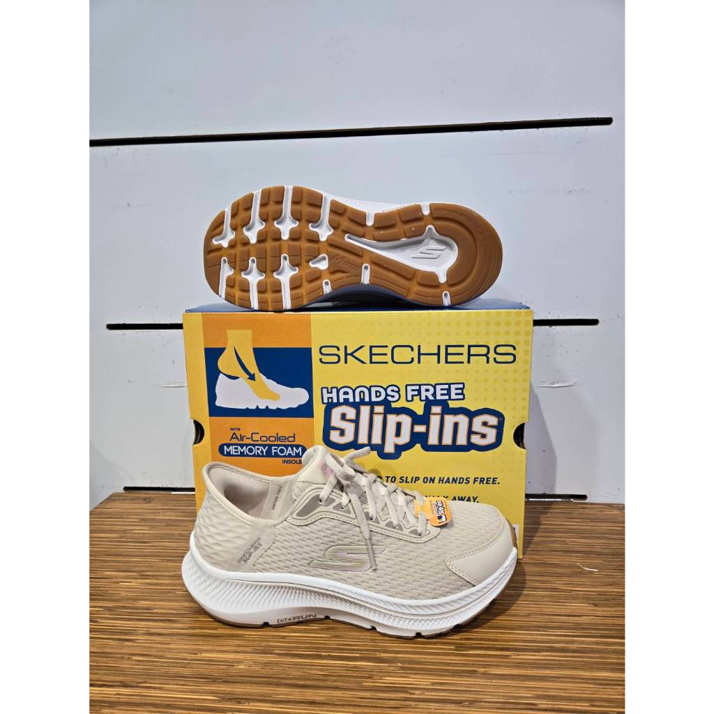 【清大億鴻】Skechers 女款 SLIP-IN 寬楦運動鞋 米色128615WNTPK
