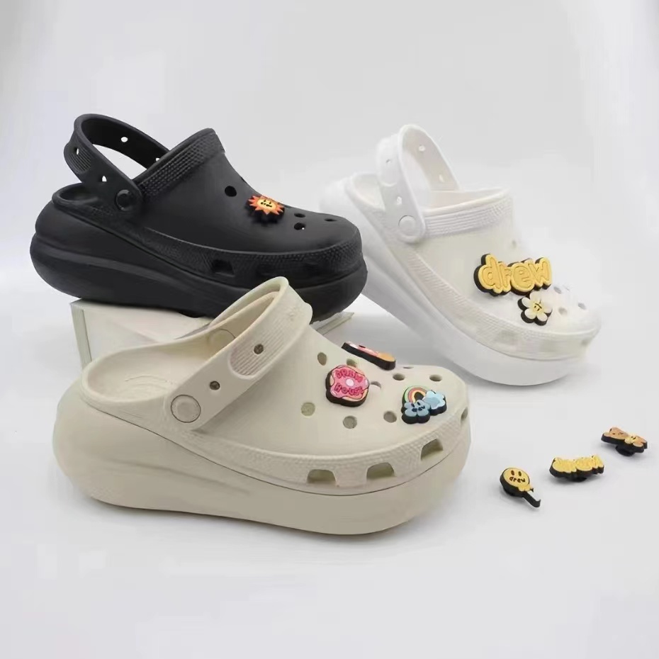 韓國代購 crocs classic crush clog 泡芙 洞洞鞋 厚底 增高 沙灘鞋 黑 奶茶 白 207521