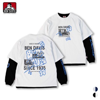 BEN DAVIS RACING WAFFLE 塗鴉 長袖T T恤 薄長T 兩件式 可分開穿 2色